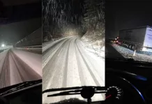 Snijeg uzrokovao probleme na cestama u Bosni i Hercegovini, zabrane prometa za kamione preko Romanije