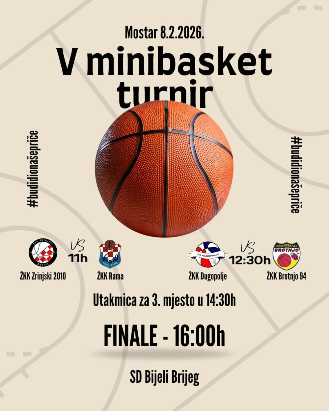 ŽKK Zrinjski 2010: Sutra se igra V Minibasket turnir