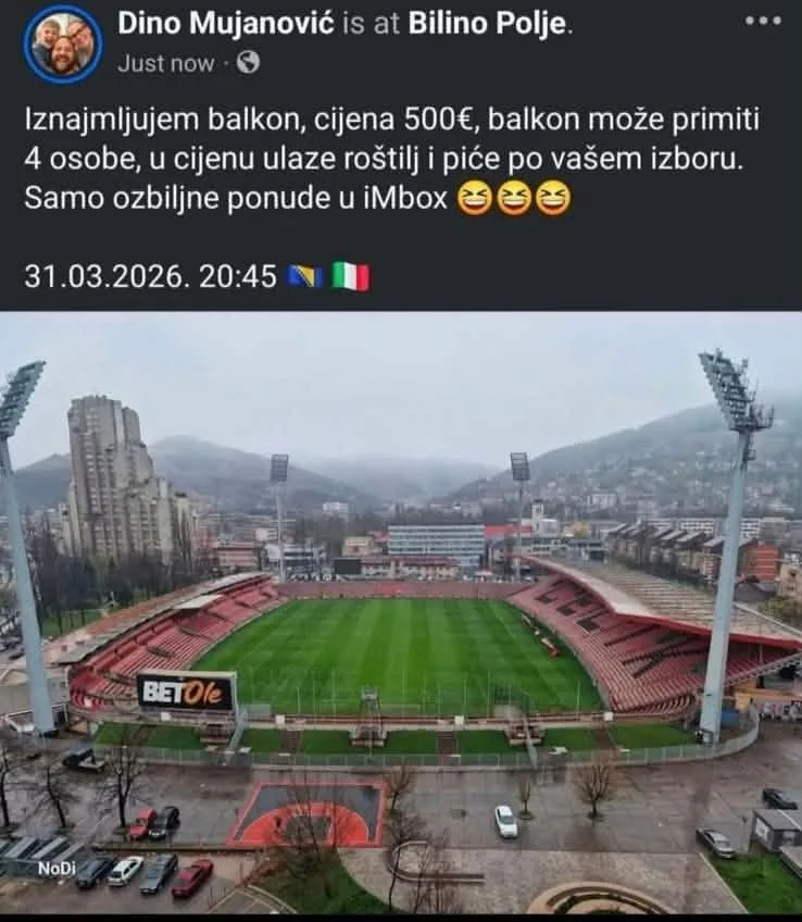 Zeničanin zapalio društvene mreže, iznajmljuje balkon s roštiljem za utakmicu s Italijom
