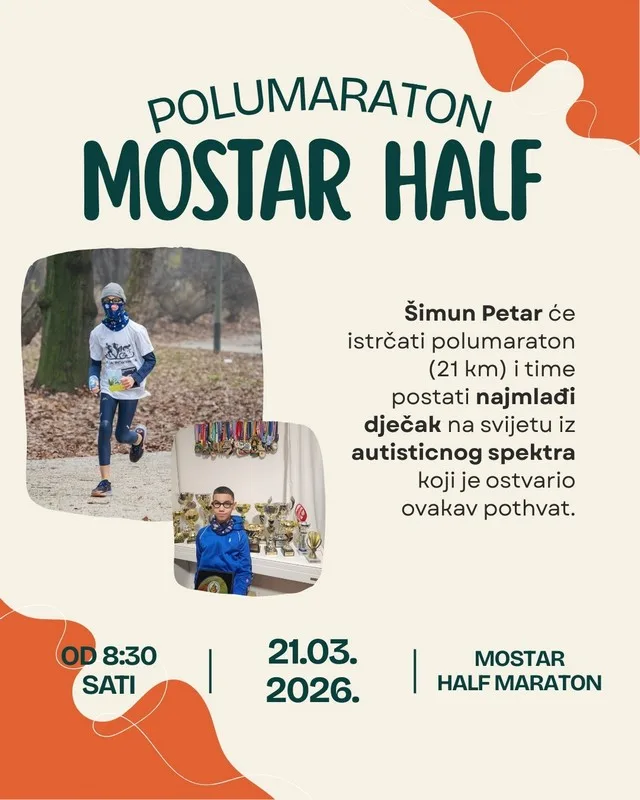 Mostar: Udruga Zvončica organizira promociju slikovnice o inkluziji, a dan poslije Šimun Petar trči povijesni polumaraton