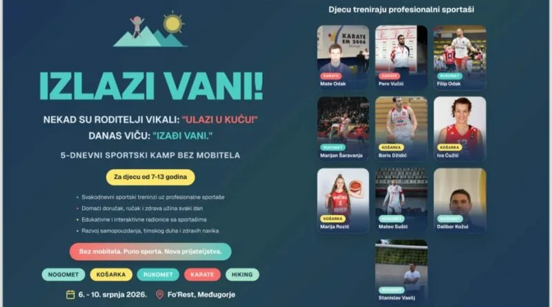 Najavljujemo:Sportsko-edukativni kamp za djecu “Izlazi vani”