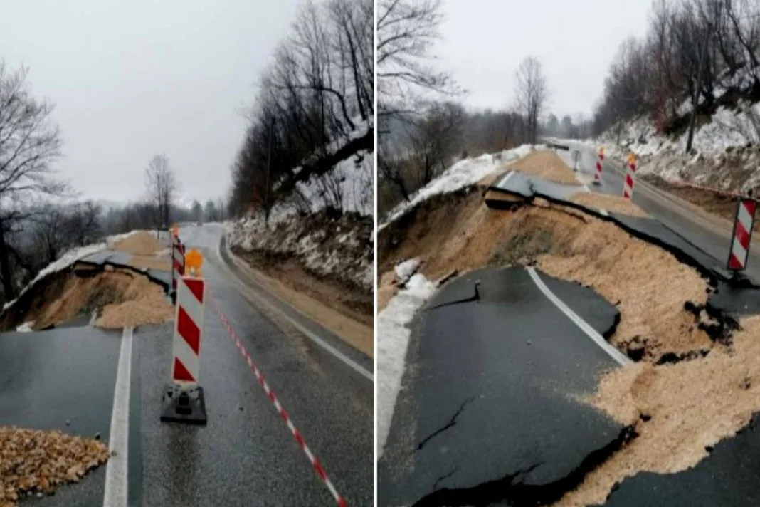 Zbog velikog oštećenja zatvorena magistralna cesta Tuzla-Bijeljina