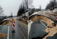 Zbog velikog oštećenja zatvorena magistralna cesta Tuzla-Bijeljina
