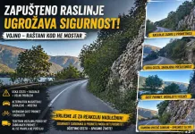 Cesta Vojno – Raštani kod HE Mostar zarasla i opasna za promet?