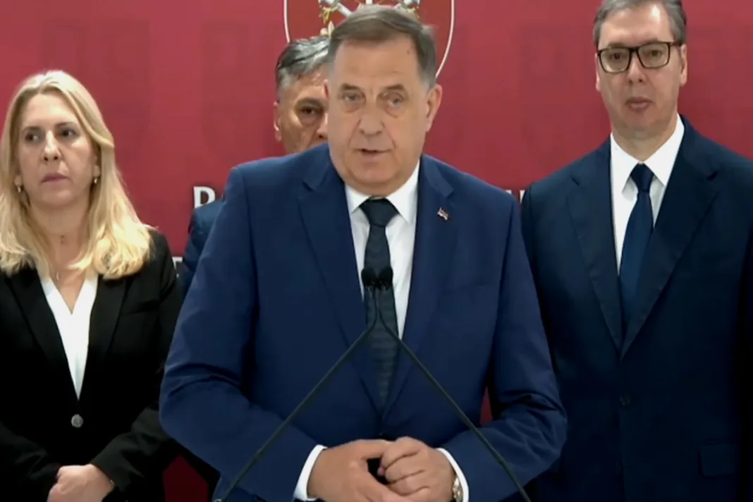 Dodik je u Beogradu ciljao na Hrvate u BiH i hrvatski vojni savez: ‘Pratimo situaciju, njihov cilj je ugroziti Srbe’