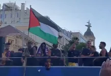 (VIDEO) Yamal držao jarbol s palestinskom zastavom na proslavi naslova Barcelone i izazvao pravu ‘buru’