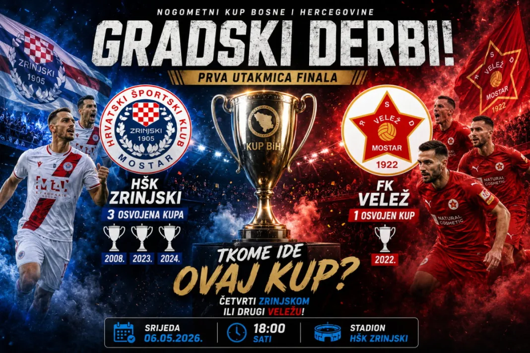 Nogometni Kup BiH: Hoće li Zrinjski potvrditi dominaciju ili Velež kreirati senzaciju?