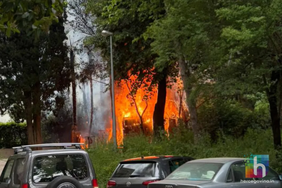 Mostar: Požar u Ulica kralja Petra Krešimira IV.