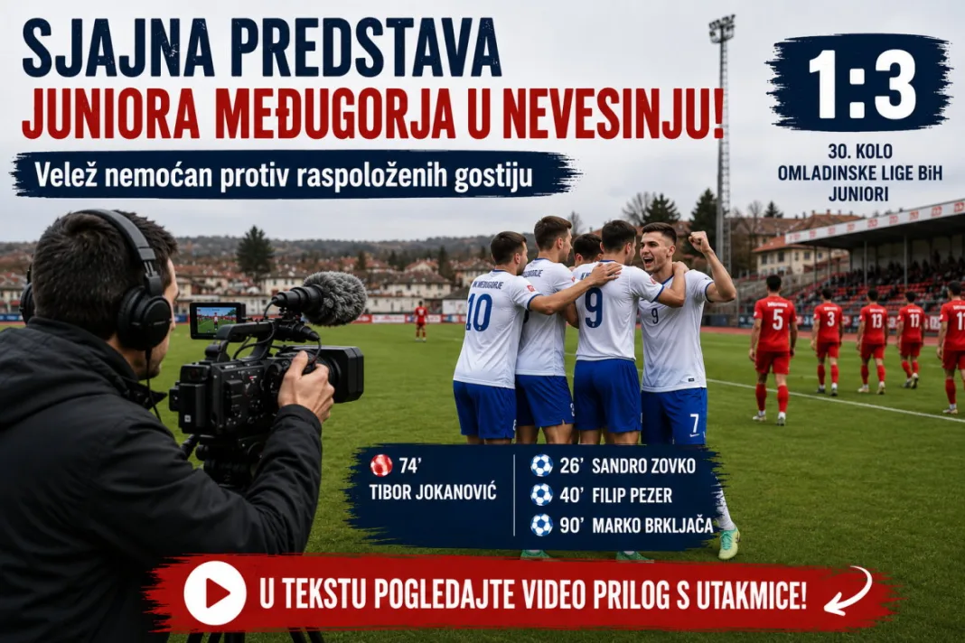 Sjajna predstava juniora Međugorja u Nevesinju: Velež nemoćan protiv raspoloženih gostiju