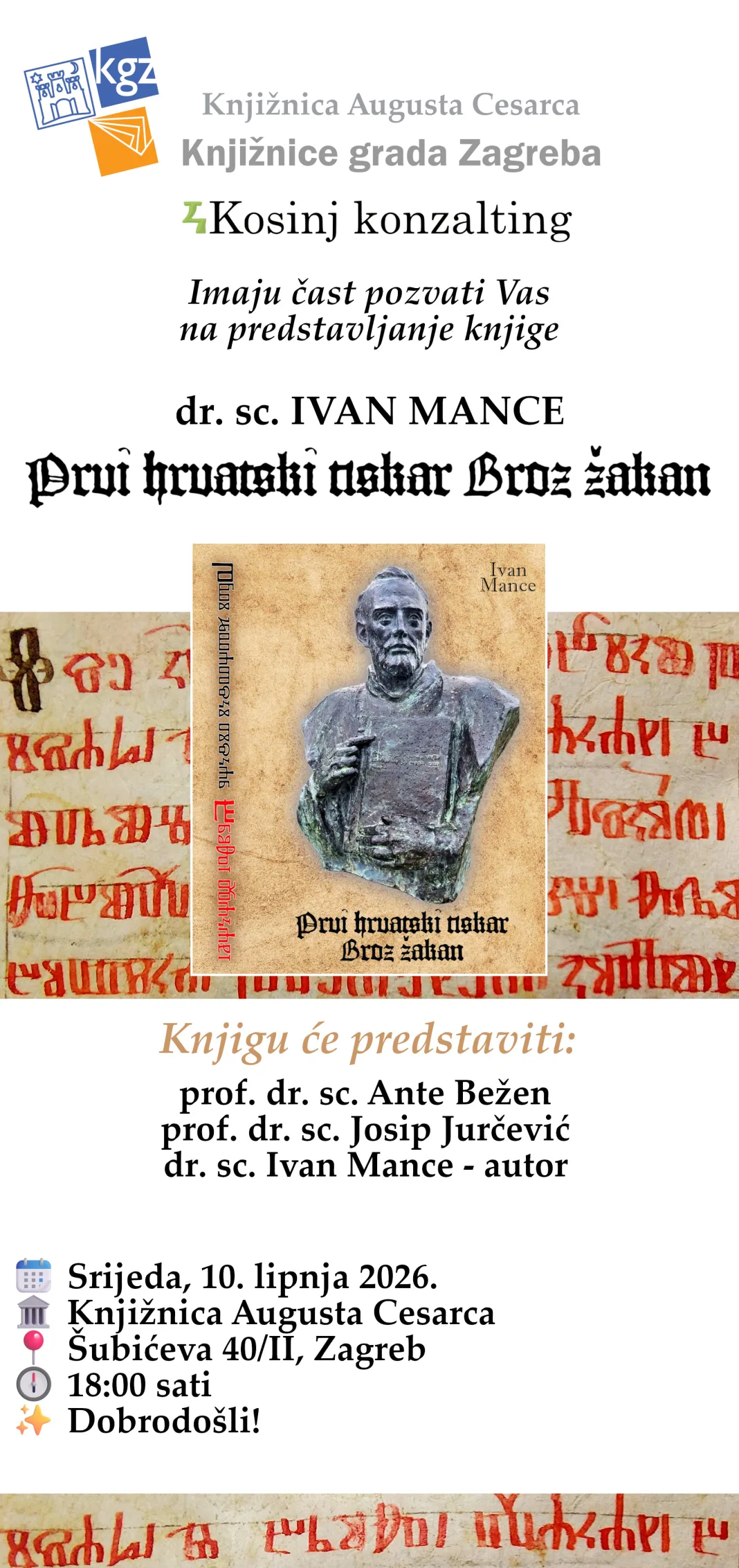 Prdstavljanje nove knjige: Prvi hrvatski tiskar Broz Žakan