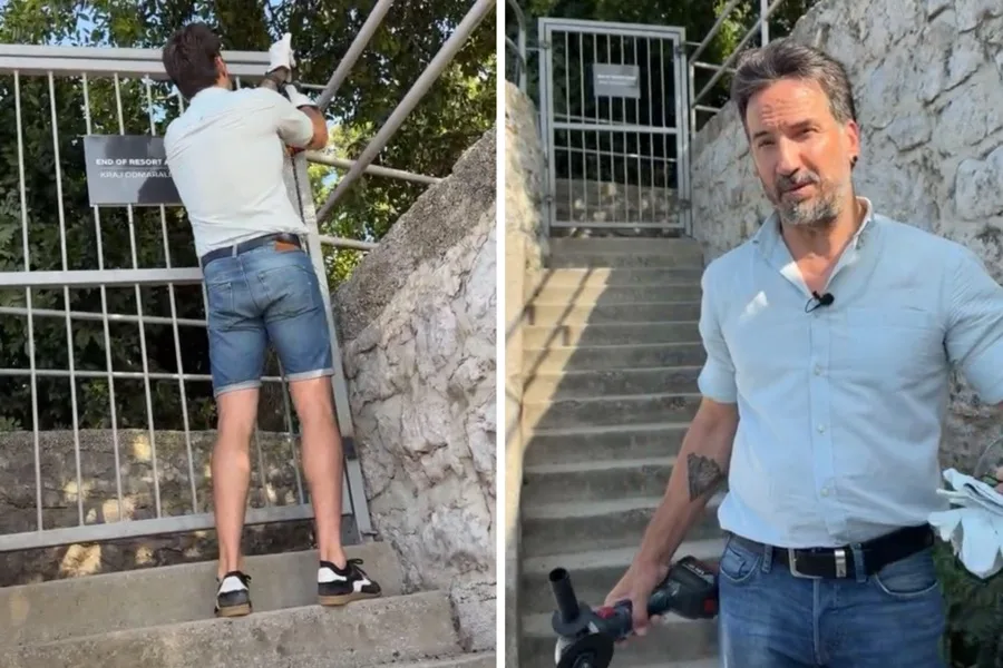 (VIDEO) Miletić ponovno s brusilicom stigao na plažu Hiltona
