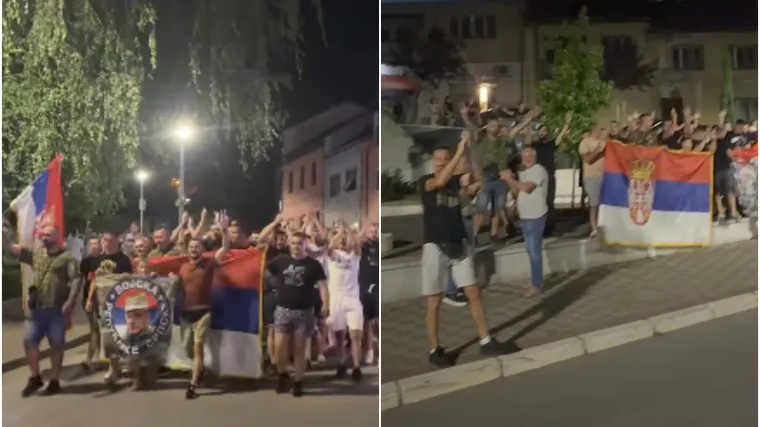 (VIDEO) Nekoliko stotina ljudi prolazilo je gradom uzvikujući ime ratnog zločinca