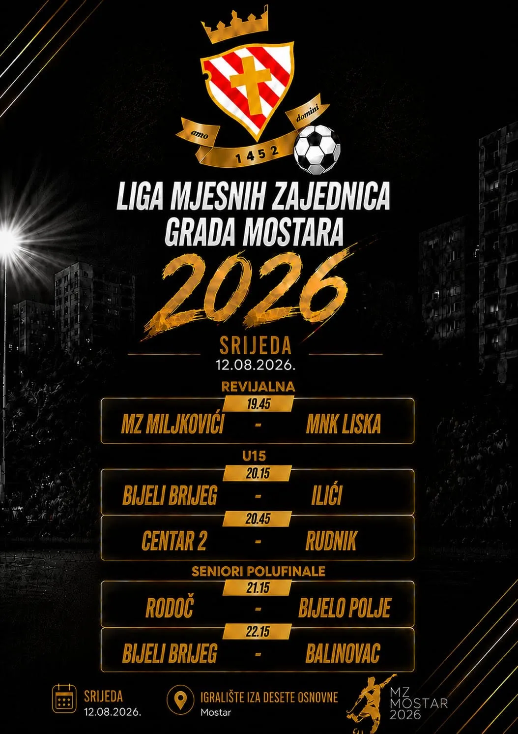 Liga mjesnih zajednica Mostara ulazi u samu završnicu – večeras polufinalna večer i „sukob titana“