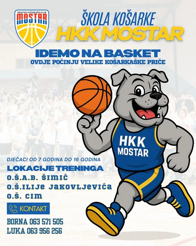 HKK Mostar – Upisi u Školu košarke za sezonu 2026./2027