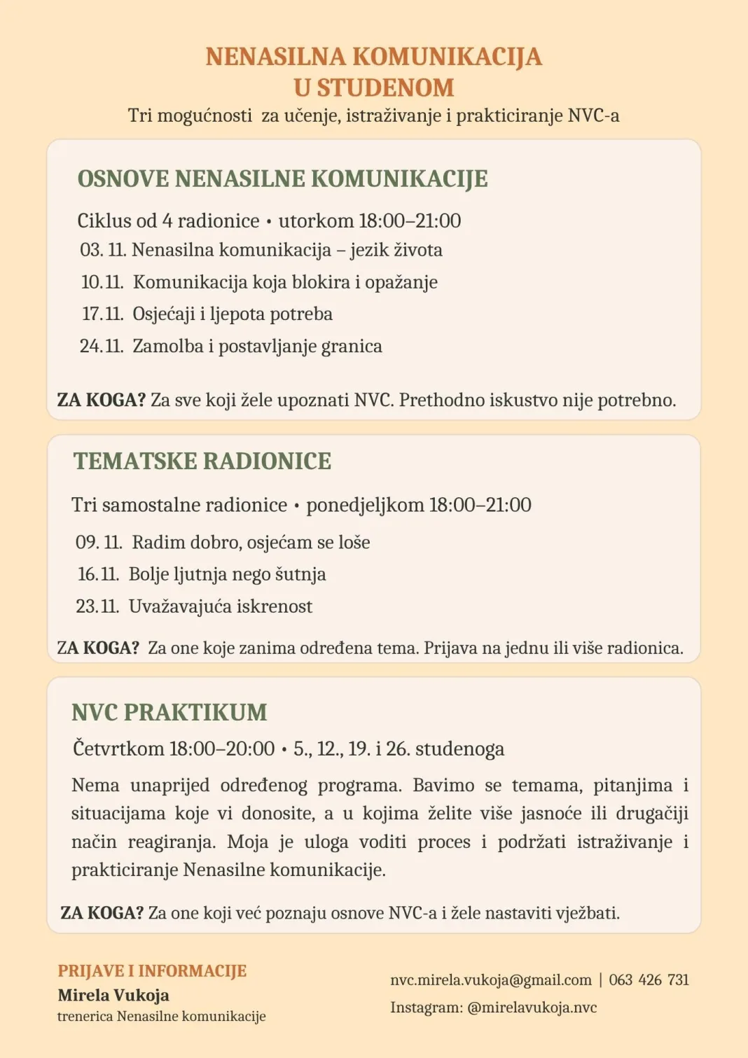 Krenule prijave za Radionice Nenasilne komunikacije u Širokom Brijegu